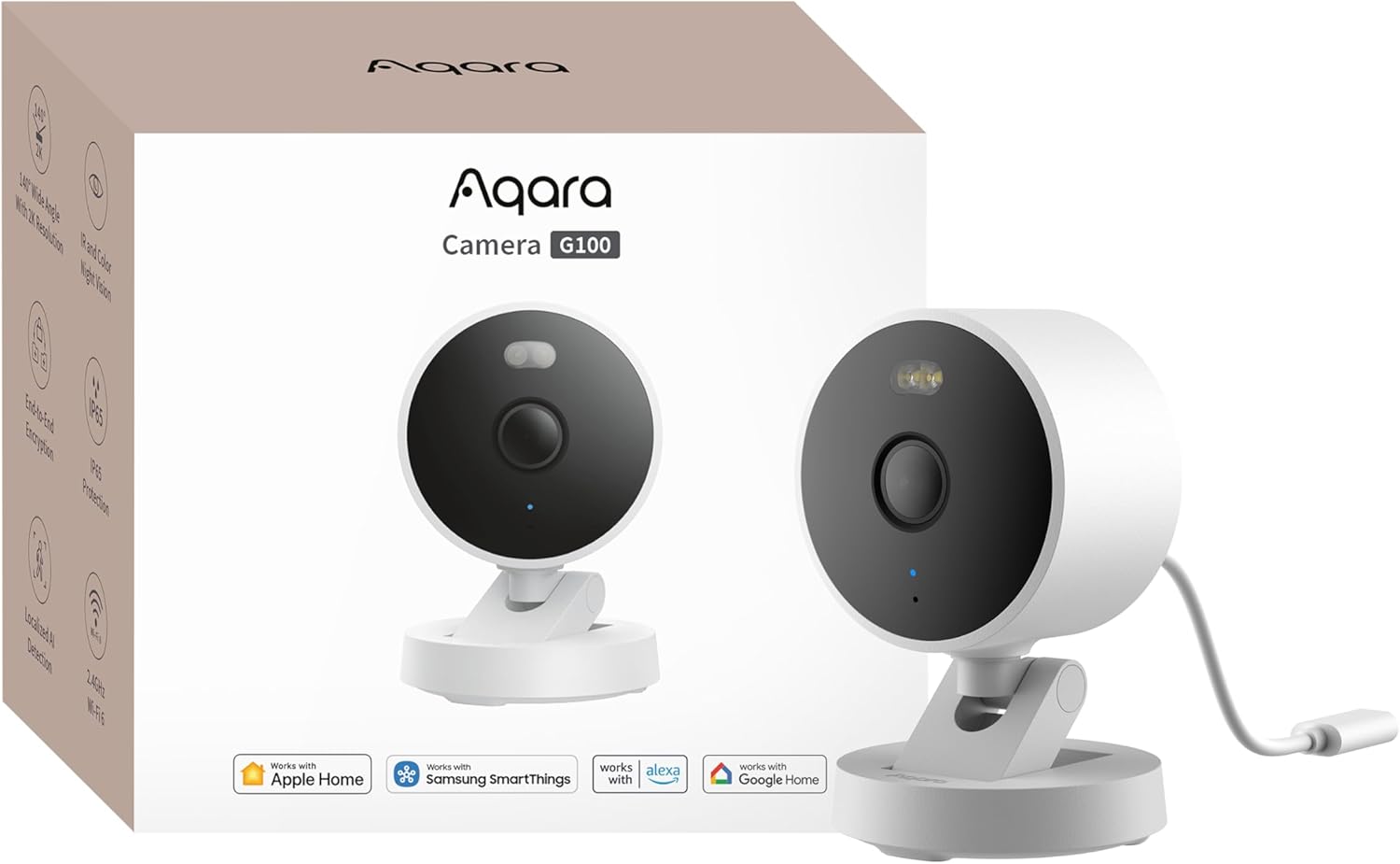 Aqara Camera E1 mit Produktverpackung