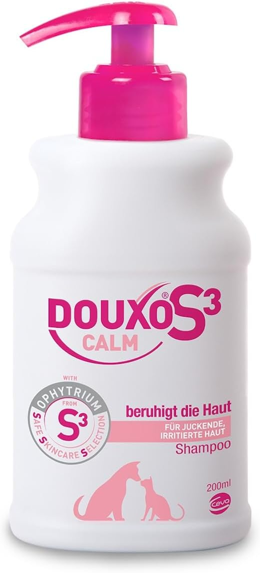 DOUXO S3 CALM Shampoo mit pinkfarbenem Pumpspender